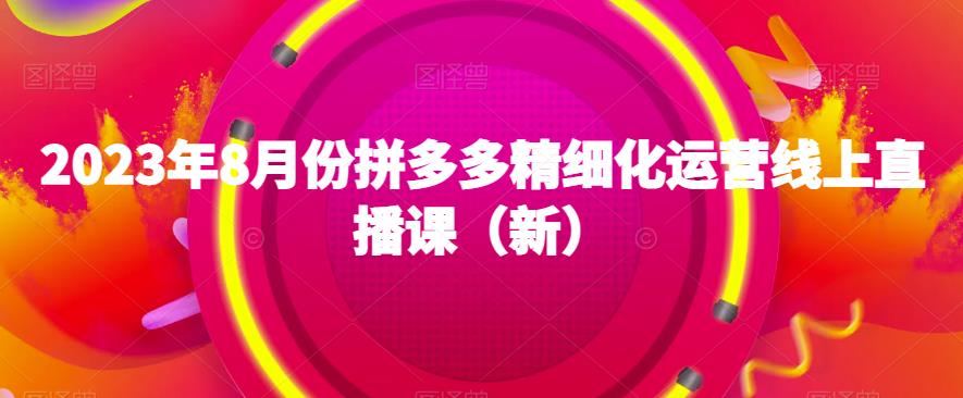 2023年8月份拼多多精细化运营线上直播课（新）-辉硕副业