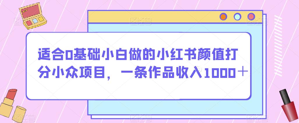 适合0基础小白做的小红书颜值打分小众项目，一条作品收入1000＋【揭秘】-辉硕副业