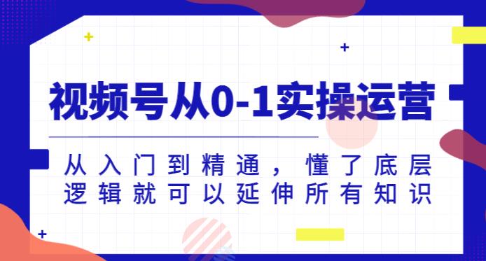 视频号从0-1实操运营，从入门到精通，懂了底层逻辑就可以延伸所有知识-辉硕副业