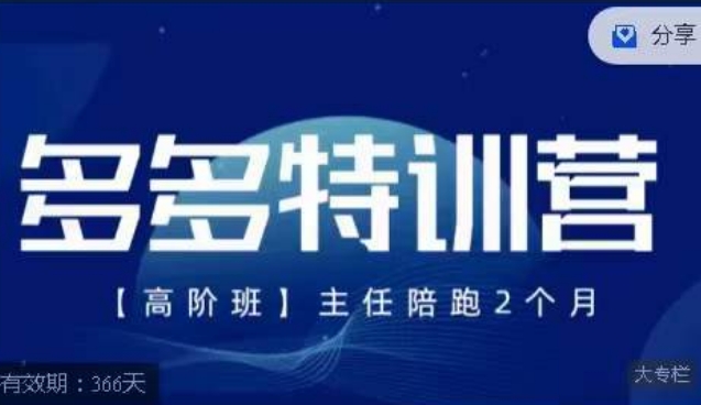 纪主任·多多特训营高阶班【9月13日更新】，拼多多最新玩法技巧落地实操-辉硕副业