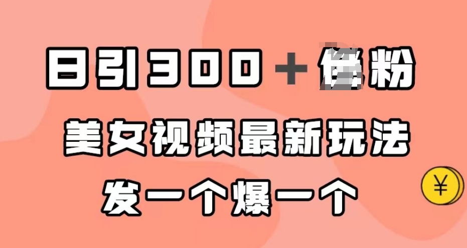 日引300＋男粉，美女视频最新玩法，发一个爆一个【揭秘】-辉硕副业