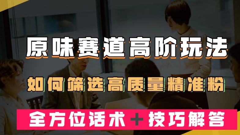 短视频原味赛道高阶玩法，如何筛选高质量精准粉？全方位话术＋技巧解答【揭秘】-辉硕副业