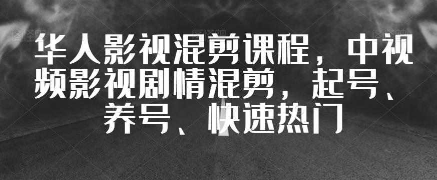 华人影视混剪课程，中视频影视剧情混剪，起号、养号、快速热门-辉硕副业