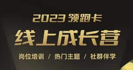 2023领跑卡线上成长营，淘宝运营各岗位培训，直通车、万相台、引力魔方、引流等，帮助突破成长瓶颈-辉硕副业