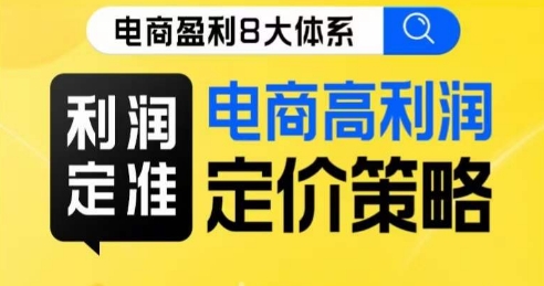 8大体系利润篇·利润定准电商高利润定价策略线上课-辉硕副业