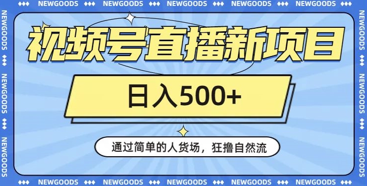 视频号直播新项目，通过简单的人货场，狂撸自然流，日入500+【260G资料】-辉硕副业