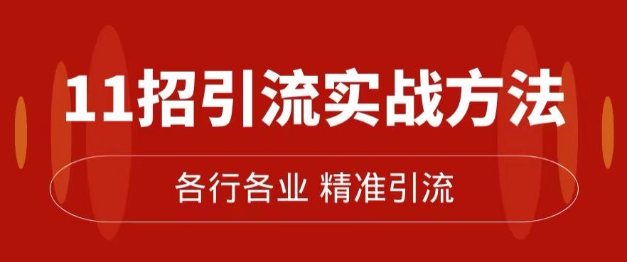 精准引流术：11招引流实战方法，让你私域流量加到爆（11节课完整)-辉硕副业