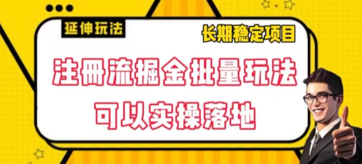 注册流掘金批量玩法，可以实操落地【揭秘】-辉硕副业