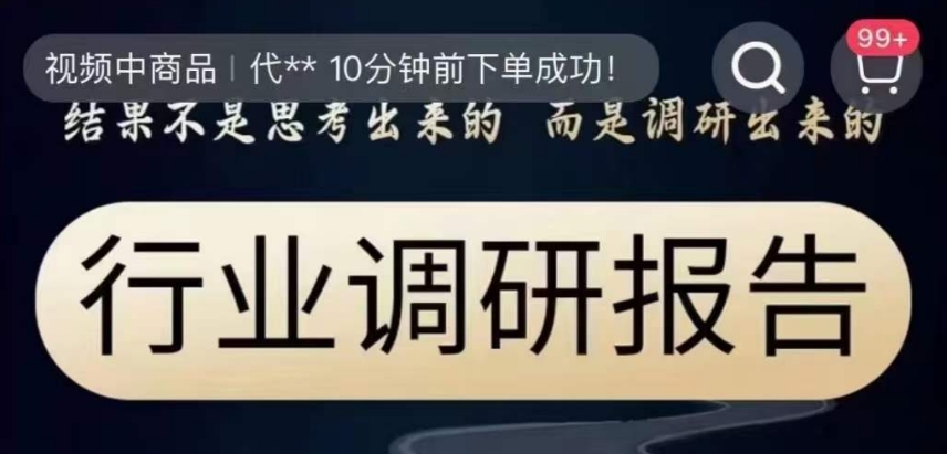 行业调研报告，结果不是思考出来的而是调研出来的-辉硕副业