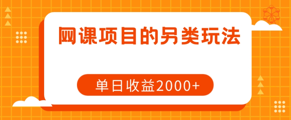 网课项目的另类玩法，单日收益2000+【揭秘】-辉硕副业