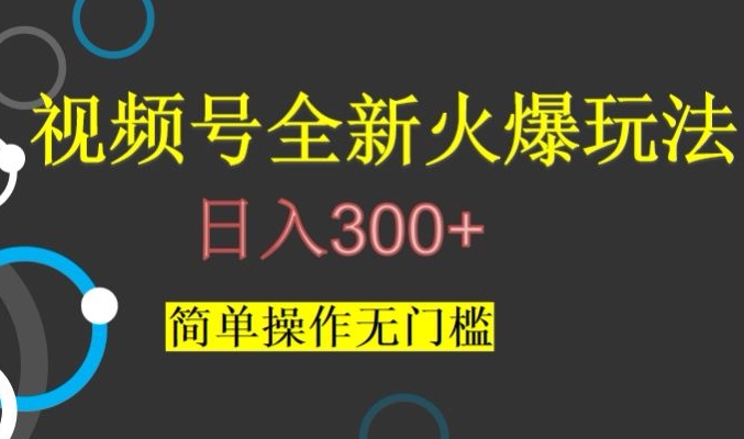 视频号最新爆火玩法，日入300+，简单操作无门槛【揭秘】-辉硕副业