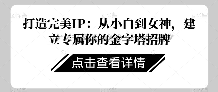 打造完美IP：从小白到女神，建立专属你的金字塔招牌-辉硕副业