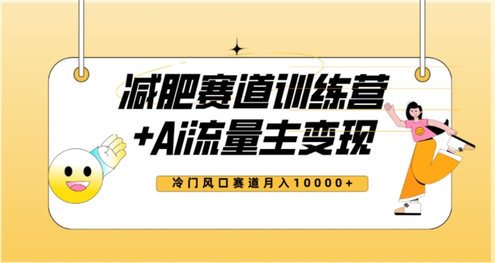 全新减肥赛道AI流量主+训练营变现玩法教程，蓝海冷门赛道小白轻松上手，月入10000+-辉硕副业