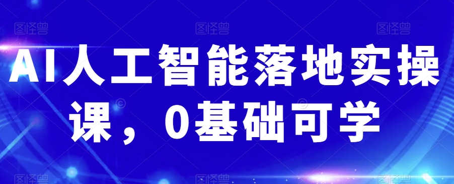 AI人工智能落地实操课，0基础可学-辉硕副业