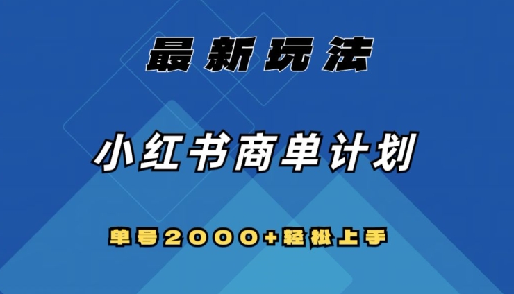 全网首发，小红书商单计划最新玩法，单号2000+可扩大可复制【揭秘】-辉硕副业