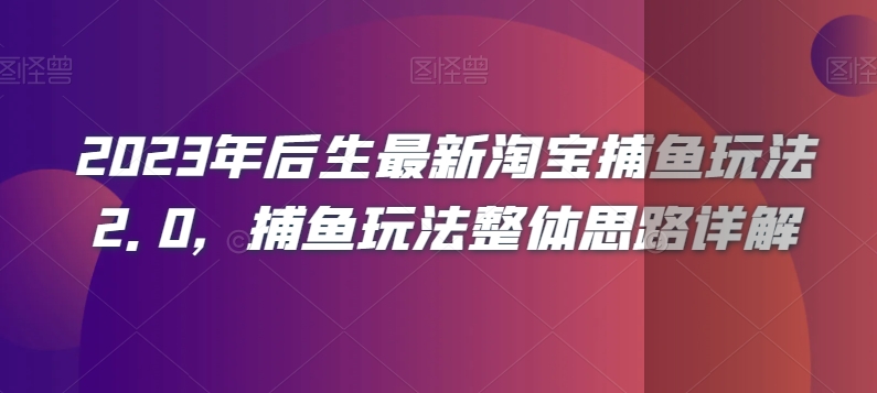 2023年后生最新淘宝捕鱼玩法2.0，捕鱼玩法整体思路详解-辉硕副业