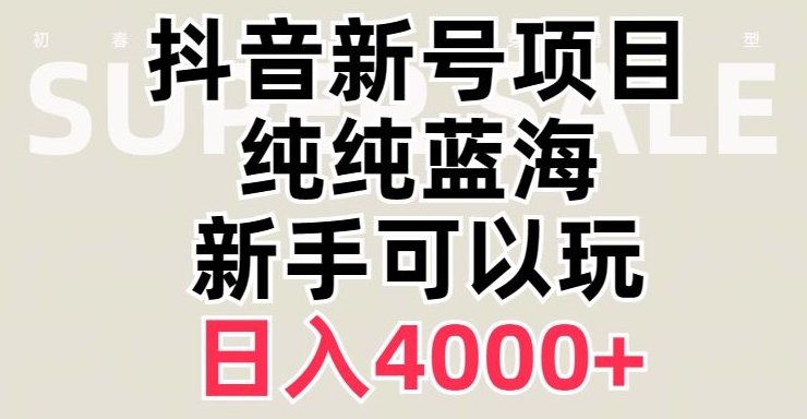 抖音蓝海赛道，必须是新账号，日入4000+【揭秘】-辉硕副业