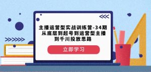 主播运营型实战训练营-第34期从底层到起号到运营型主播到千川投放思路-辉硕副业
