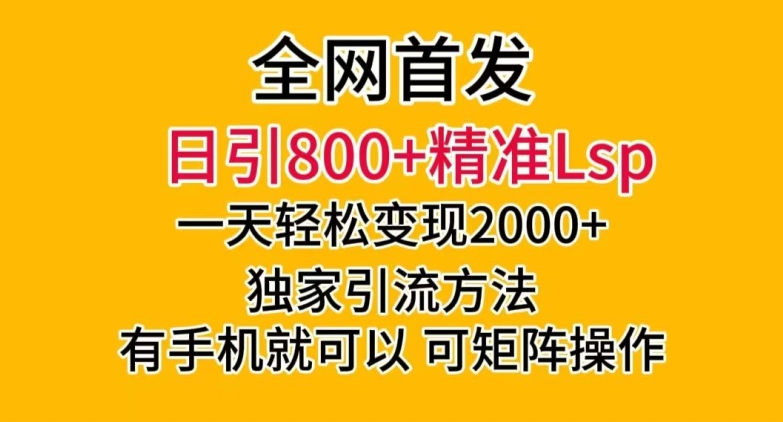 全网首发！日引800+精准老色批，一天变现2000+，独家引流方法，可矩阵操作【揭秘】-辉硕副业