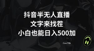 抖音半无人直播,文字来找茬小游戏,每天收益500+【揭秘】-辉硕副业