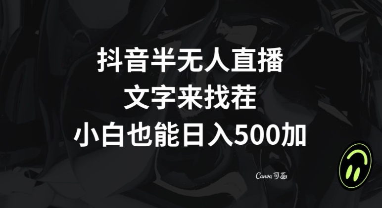 抖音半无人直播，文字来找茬小游戏，每天收益500+【揭秘】-辉硕副业