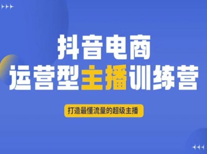 抖音电商运营型主播训练营，打造最懂流量的超级主播-辉硕副业