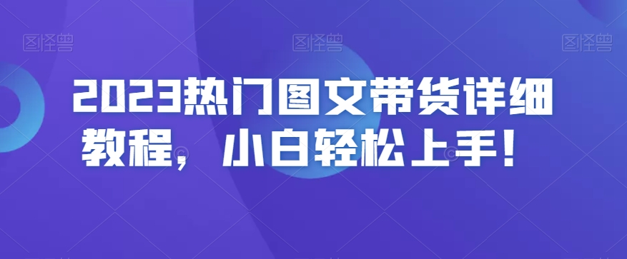 2023热门图文带货详细教程，小白轻松上手！-辉硕副业