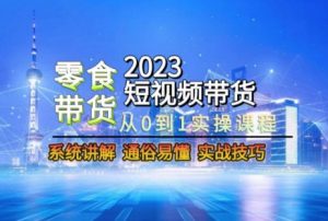 2023短视频带货-零食赛道,从0-1实操课程,系统讲解实战技巧-辉硕副业