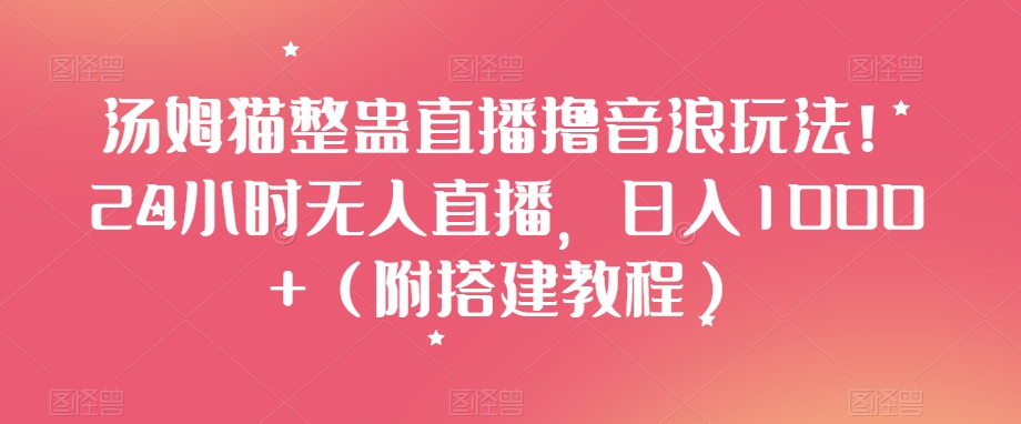 汤姆猫整蛊直播撸音浪玩法！24小时无人直播，日入1000+（附搭建教程）【揭秘】-辉硕副业