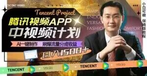 冷门项目，腾讯视频中视频计划，AI一键制作，刷爆流量分成，日收益2000+【揭秘】-辉硕副业