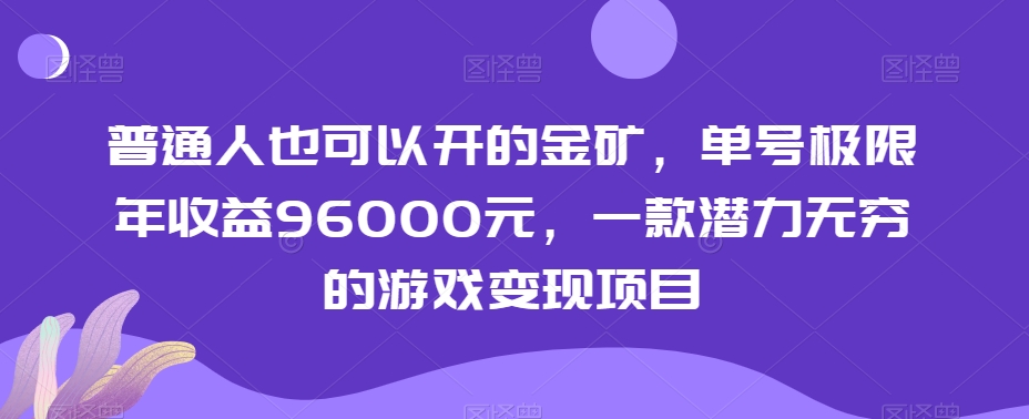 普通人也可以开的金矿，单号极限年收益96000元，一款潜力无穷的游戏变现项目【揭秘】-辉硕副业