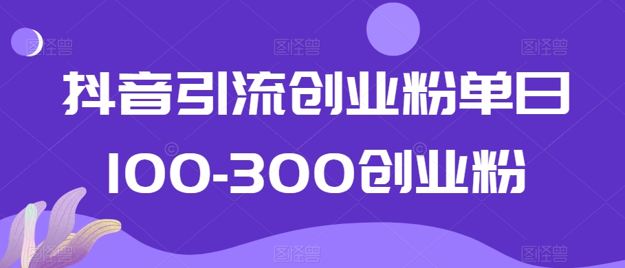 抖音引流创业粉单日100-300创业粉【揭秘】-杨大侠副业网
