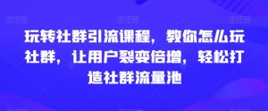 玩转社群引流课程,教你怎么玩社群,让用户裂变倍增,轻松打造社群流量池-辉硕副业