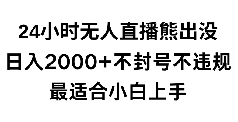 快手24小时无人直播熊出没，不封直播间，不违规，日入2000+，最适合小白上手，保姆式教学【揭秘】-辉硕副业