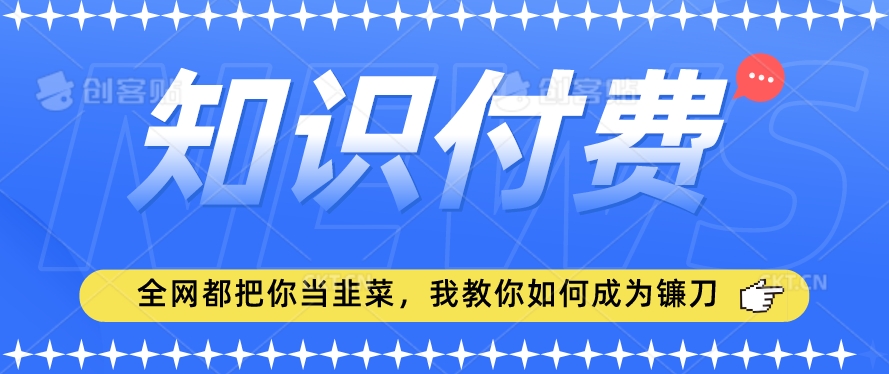 2024最新知识付费项目，小白也能轻松入局，全网都在教你做项目，我教你做镰刀【揭秘】-杨大侠副业网
