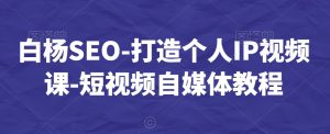白杨SEO-打造个人IP视频课-短视频自媒体教程-辉硕副业