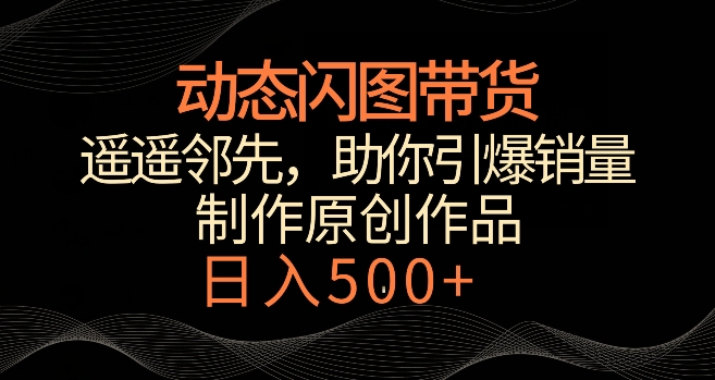 动态闪图带货，遥遥领先，冷门玩法，助你轻松引爆销量，日赚500+【揭秘】-辉硕副业