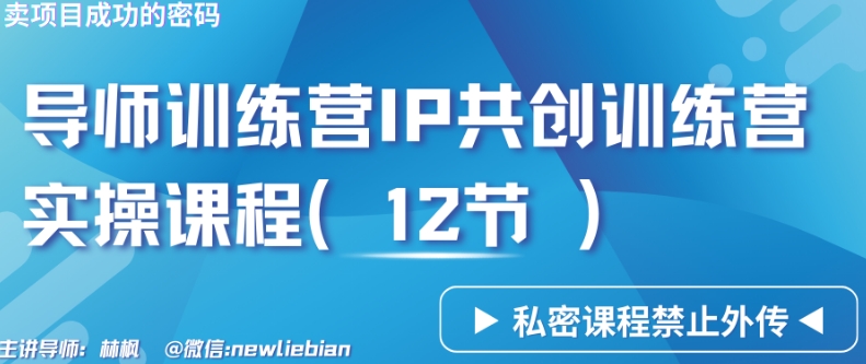 导师训练营3.0IP共创训练营私密实操课程（12节）-卖项目的密码成功秘诀【揭秘】-辉硕副业
