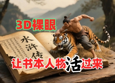 书本人物裸眼3D视频，新的玩法，流量超猛，保姆级教程-辉硕副业