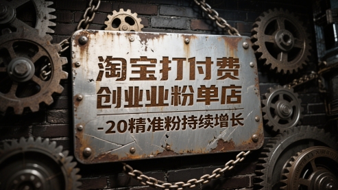 淘宝打付费创业粉单店每天稳定10-20精准粉持续增长【揭秘】-辉硕副业