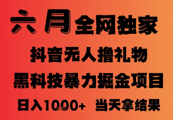 25年6月抖音无人直播最新暴力撸音浪掘金，小白可做，可批量矩阵放大，长期稳定日入1k+【揭秘】-辉硕副业