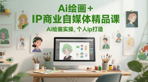 Ai绘画+IP商业自媒体精品课，Ai绘画实操，个人ip打造-辉硕副业