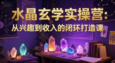 水晶玄学实操营：从兴趣到收入的闭环打造课-辉硕副业