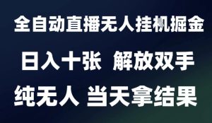 2025最新全自动直播无人挂G掘金,日入十张,解放双手纯无人,当天拿结果【揭秘】-辉硕副业