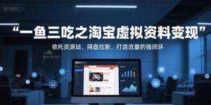 一鱼三吃之淘宝虚拟资料变现，依托资源站、网盘拉新，打造流量的强闭环-辉硕副业