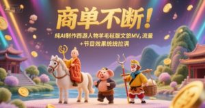 商单不断！纯AI制作西游人物羊毛毡版文旅MV，流量+节目效果统统拉满-辉硕副业