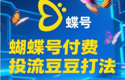 2025蝴蝶号付费投流豆豆打法，助新手快速掌握付费流量撬动自然流的核心玩法-辉硕副业