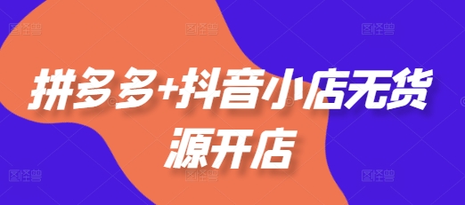 拼多多+抖音小店无货源开店，包括：选品、运营、基础、付费推广、爆款案例等(更新25年6月)-辉硕副业