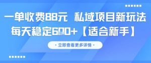 一单收费88元 私域项目新玩法 每天稳定6张+【适合新手】-辉硕副业