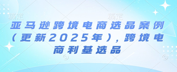 亚马逊跨境电商选品案例(更新2025年7月)，跨境电商利基选品-辉硕副业